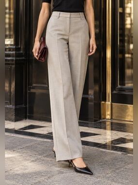 🩶Wide Leg Trouser Pants Gray Career Office Stretch lightweight 4P Anne Klein🩶